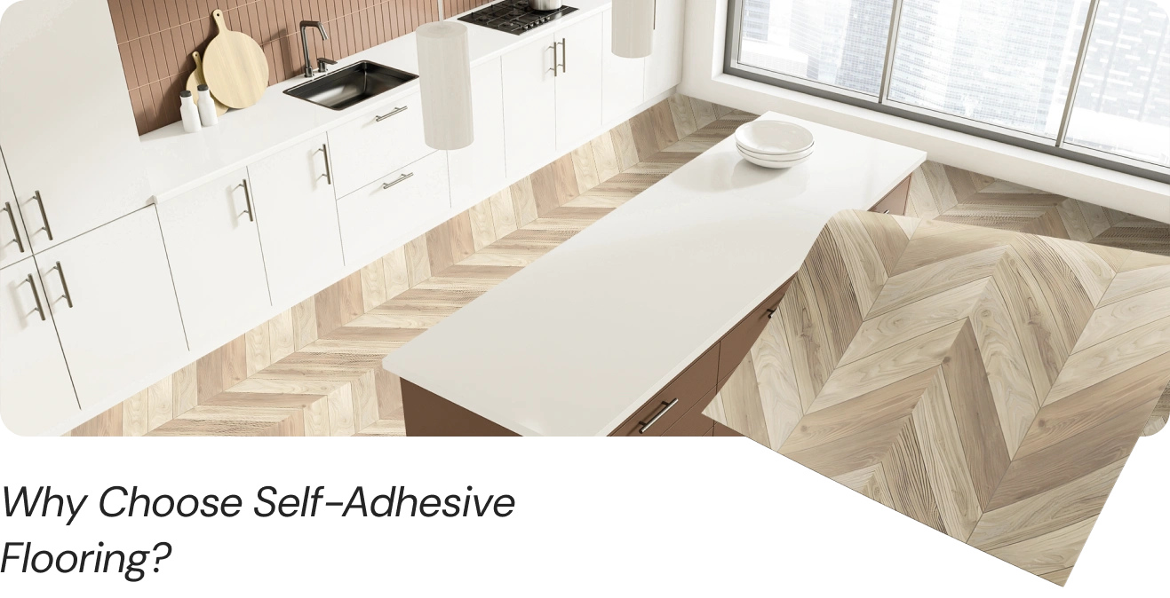 Kitchen with Self Adhesive Flooring